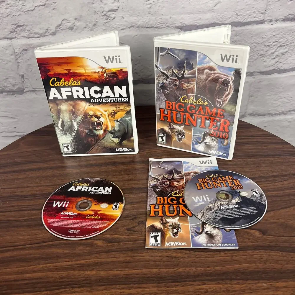 Wii Cabela's Lot 2 Video Games African Adventures Big Game Hunter 2010 Hunting